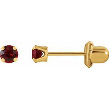 Load image into Gallery viewer, 14K Yellow Imitation Ruby Inverness¬Æ Piercing Earrings
