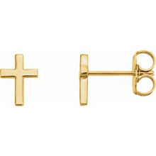 Load image into Gallery viewer, 14K Yellow 7.5 mm Cross Pair of Earrings
