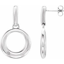 Load image into Gallery viewer, Sterling Silver .02 CTW Diamond Circle Earrings
