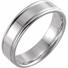 Load image into Gallery viewer, Sterling Silver 6 mm Grooved Band Size 6.5
