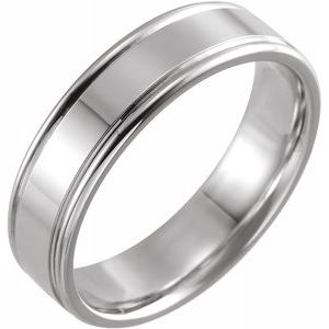 Sterling Silver 6 mm Grooved Band Size 6.5