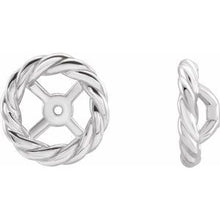 Load image into Gallery viewer, Sterling Silver Rope Earring Jackets
