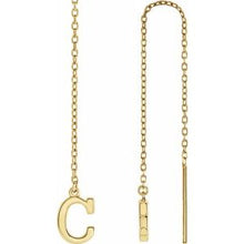 Load image into Gallery viewer, 14K Yellow Single Initial C Chain Earring
