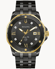 Load image into Gallery viewer, 98D176 Bulova Marine Star Black Dial Stainless Steel Bracelet