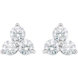 Three-Stone Cluster Earrings