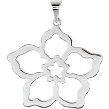 Load image into Gallery viewer, Sterling Silver 24.32x23.64 mm Forget Me Not Pendant
