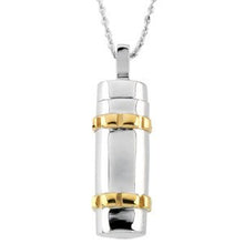 Charger l&#39;image dans la galerie, Sterling Silver 14K Yellow Gold Plated Cylinder Ash Holder 18&quot; Necklace
