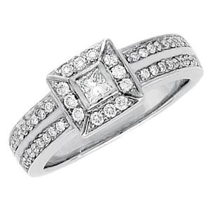 Bezel Set Accented Engagement Ring