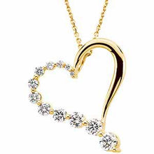 Load image into Gallery viewer, 14K Yellow 1 CTW Diamond Journey Heart 18&quot; Necklace
