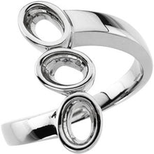 Load image into Gallery viewer, Sterling Silver 6X4 mm Oval Bezel-Set Three-Stone Ring
