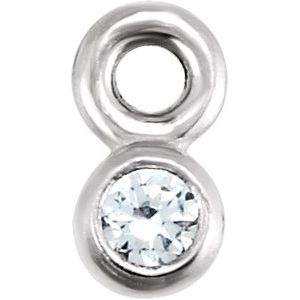 14K White .03 CTW Diamond Micro Bezel Dangle