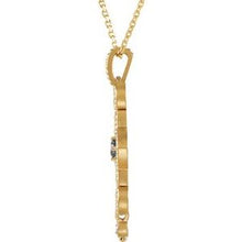 Charger l&#39;image dans la galerie, Sterling Silver Tanzanite &amp; .015 CTW Diamond Granulated Design 18&quot; Necklace
