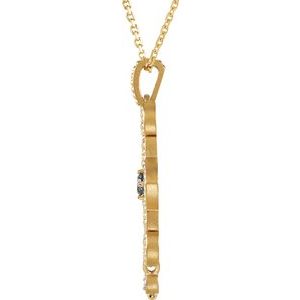 Sterling Silver Tanzanite & .015 CTW Diamond Granulated Design 18" Necklace
