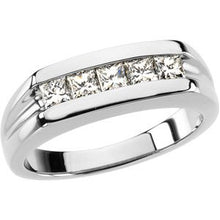Load image into Gallery viewer, Platinum 3/4 CTW Diamond Men&#39;s Five-Stone Ring
