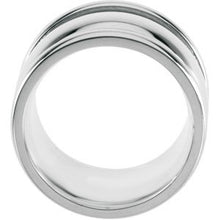 Charger l'image dans la galerie, Sterling Silver 14 mm Grooved Band Size 7
