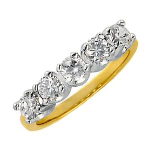 Jonc anniversaire en diamant 14K jaune 1 CTW