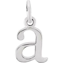 Load image into Gallery viewer, 14K White Lowercase Initial A Pendant
