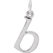 Load image into Gallery viewer, 14K White Lowercase Initial B Pendant
