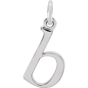 14K White Lowercase Initial B Pendant