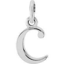 Load image into Gallery viewer, 14K White Lowercase Initial C Pendant

