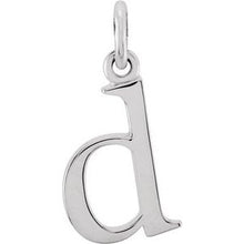 Load image into Gallery viewer, 14K White Lowercase Initial D Pendant
