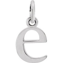Load image into Gallery viewer, 14K White Lowercase Initial E Pendant

