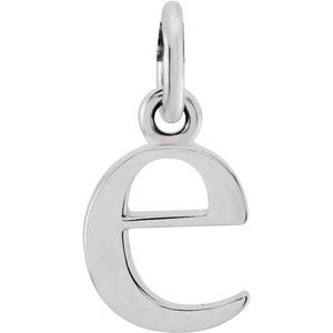 14K White Lowercase Initial E Pendant