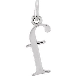 14K White Lowercase Initial F Pendant