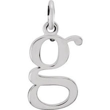 Load image into Gallery viewer, 14K White Lowercase Initial G Pendant
