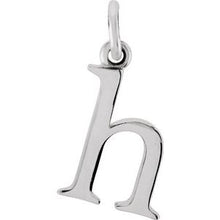 Load image into Gallery viewer, 14K White Lowercase Initial H Pendant
