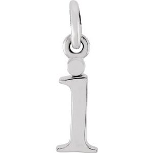 14K White Lowercase Initial I Pendant