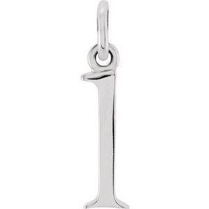 14K White Lowercase Initial L Pendant