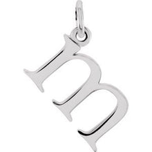 Load image into Gallery viewer, 14K White Lowercase Initial M Pendant
