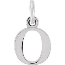 Load image into Gallery viewer, 14K White Lowercase Initial O Pendant
