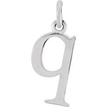 Load image into Gallery viewer, Sterling Silver Lowercase Initial q 16&quot; Necklace
