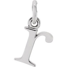 Load image into Gallery viewer, 14K White Lowercase Initial R Pendant
