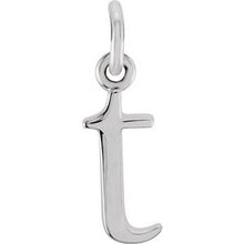 Load image into Gallery viewer, 14K White Lowercase Initial T Pendant
