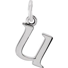 Load image into Gallery viewer, 14K White Lowercase Initial U Pendant
