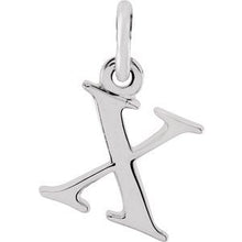 Load image into Gallery viewer, 14K White Lowercase Initial X Pendant

