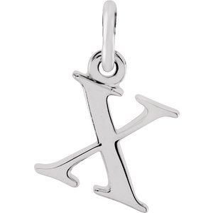 14K White Lowercase Initial X Pendant