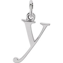 Load image into Gallery viewer, Sterling Silver Lowercase Initial y 16&quot; Necklace

