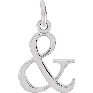 14K White Ampersand Pendant