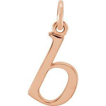 Load image into Gallery viewer, 14K Rose Lowercase Initial B Pendant

