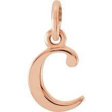 Load image into Gallery viewer, 14K Rose Lowercase Initial C Pendant
