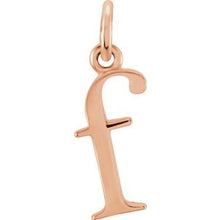 Load image into Gallery viewer, 14K Rose Lowercase Initial F Pendant
