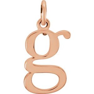 14K Rose Lowercase Initial G Pendant