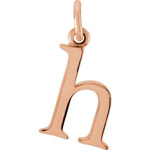 14K Rose Lowercase Initial H Pendant