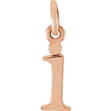 Load image into Gallery viewer, 14K Rose Lowercase Initial I Pendant
