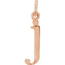Load image into Gallery viewer, 14K Rose Lowercase Initial J Pendant
