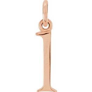 14K Rose Lowercase Initial L Pendant